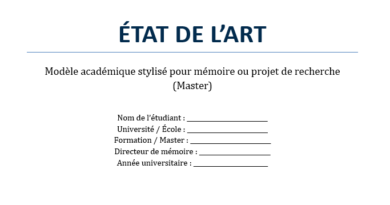 État de l’art mémoire de master : méthode, exemple et modèle à télécharger