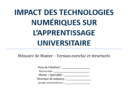 Mémoire de Master : structure universitaire et Exemple rempli