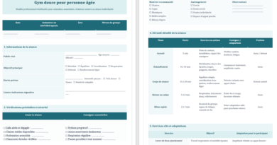 Fiche technique gym douce pour personne âgée