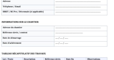 Télécharger un modèle Word Attestation de fin de travaux pour particulier
