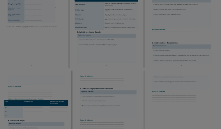 Modèle de plan de projet de recherche doctorat (téléchargeabe)