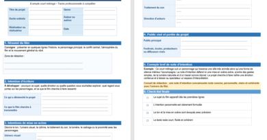 Note d’intention pour un court métrage modèle Word