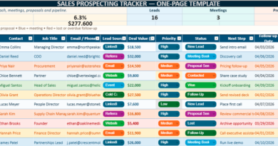 Sales Prospecting Template in Excel