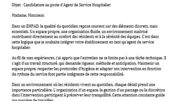 Lettre de motivation EHPAD