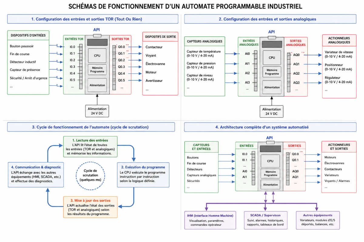 Schéma de fonctionnement d’un automate programmable