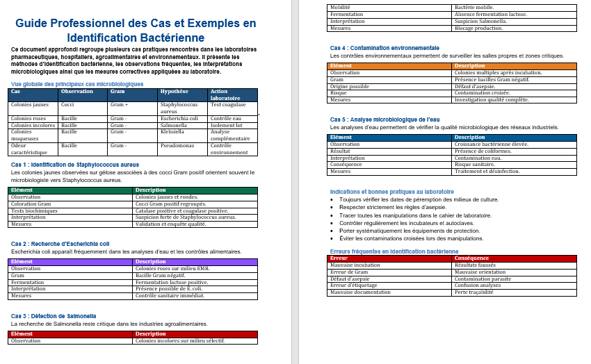 Cas et exemples en microbiologie : identification bactérienne 🧫