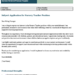 Nursery Teacher Cover Letter Examples + Free Premium Word Template