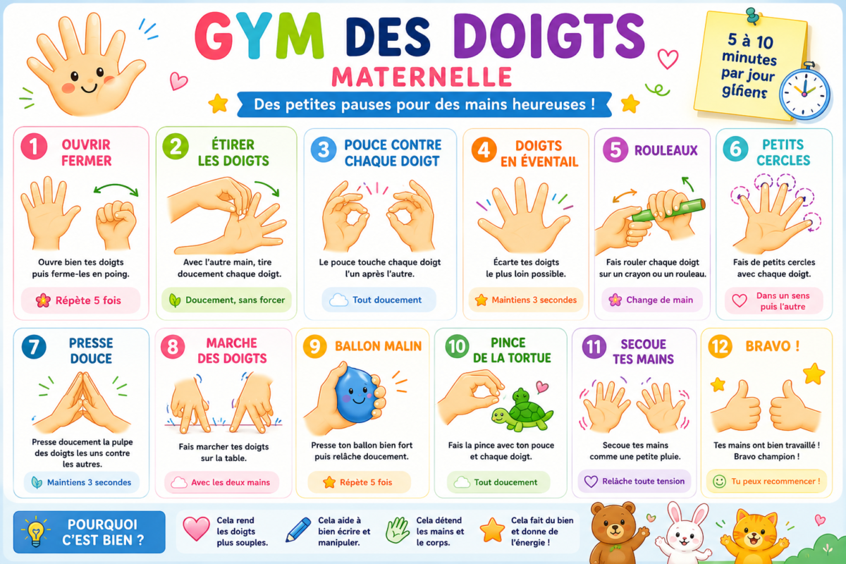 Gym des Doigts en Maternelle : Exercices Ludiques et Motricité Fine