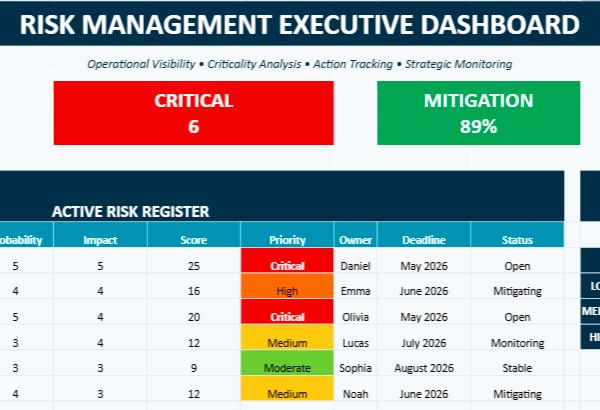 Risk Matrix Template in Excel