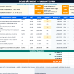 Modèle de fichier Excel pour les travaux de rénovation
