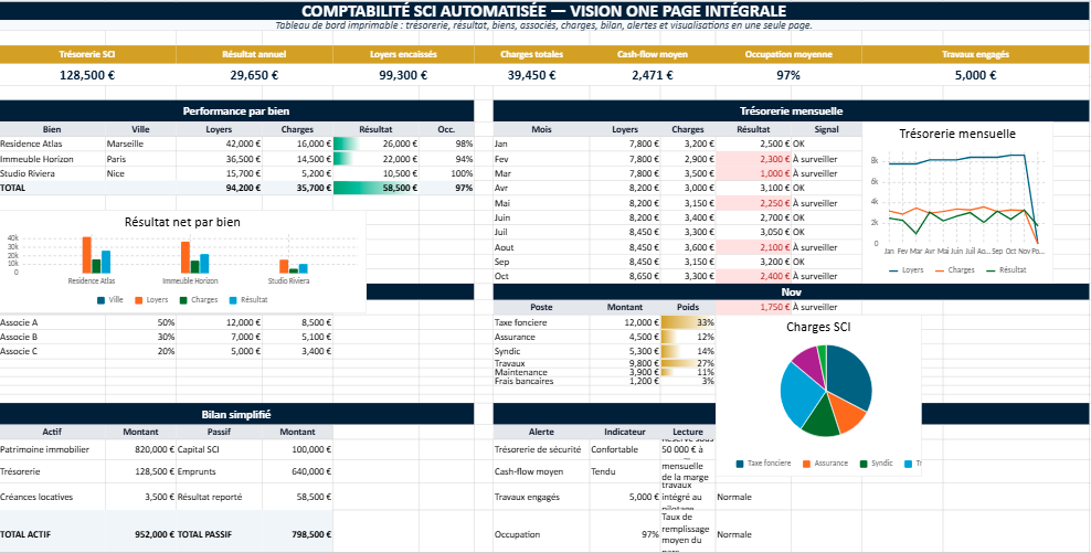 Comptabilité SCI automatisée Excel

