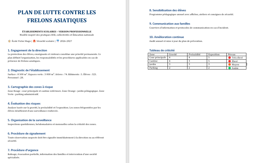 Plan de Lutte contre les Frelons Asiatiques dans les Écoles : Prévenir, Protéger et Agir