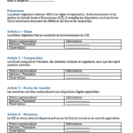 Modèle de règlement intérieur du CSE Word : exemple complet image