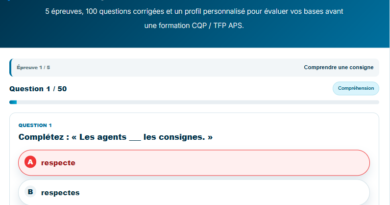 Test d’entrée en formation CQP APS : exemples, exercices corrigés et préparation au TFP APS