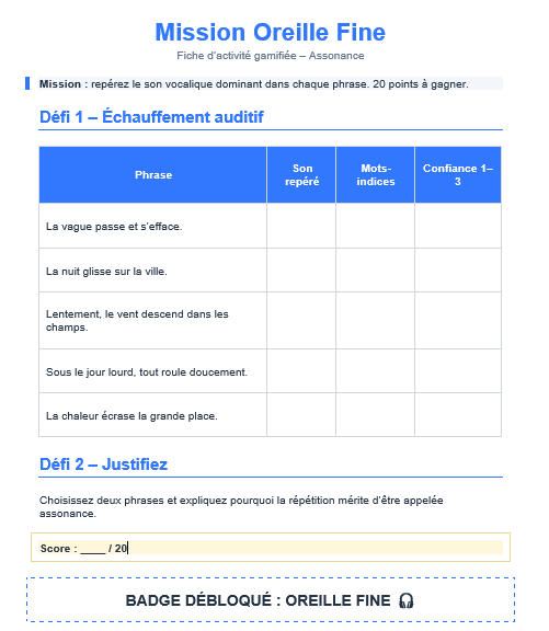 Assonance : définition, exemples, effets et exercices corrigés